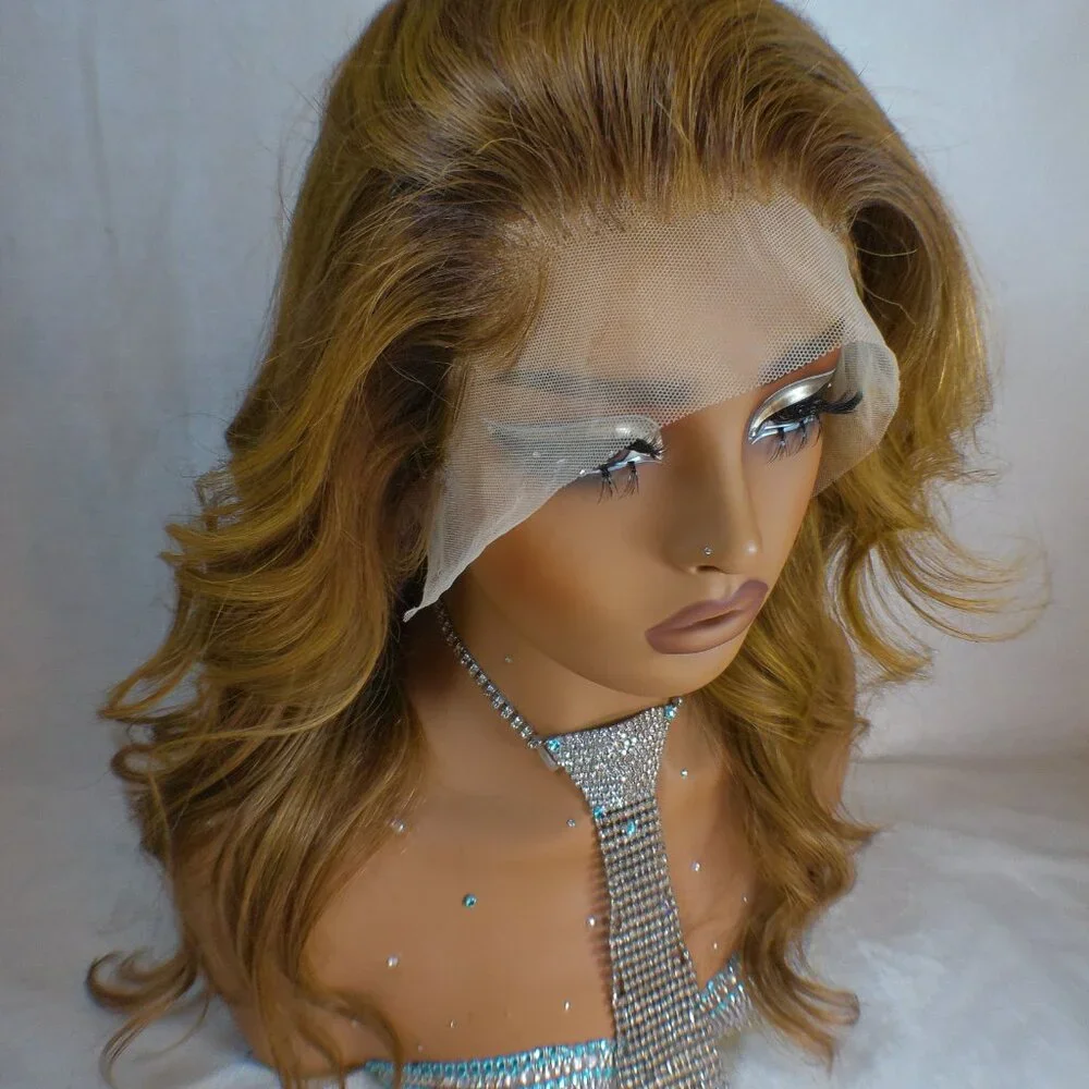 ✨18 Inch Human Tigers Eye Dimensional Lace Wig With Large Parting Area ✨ - Picture 5 of 16